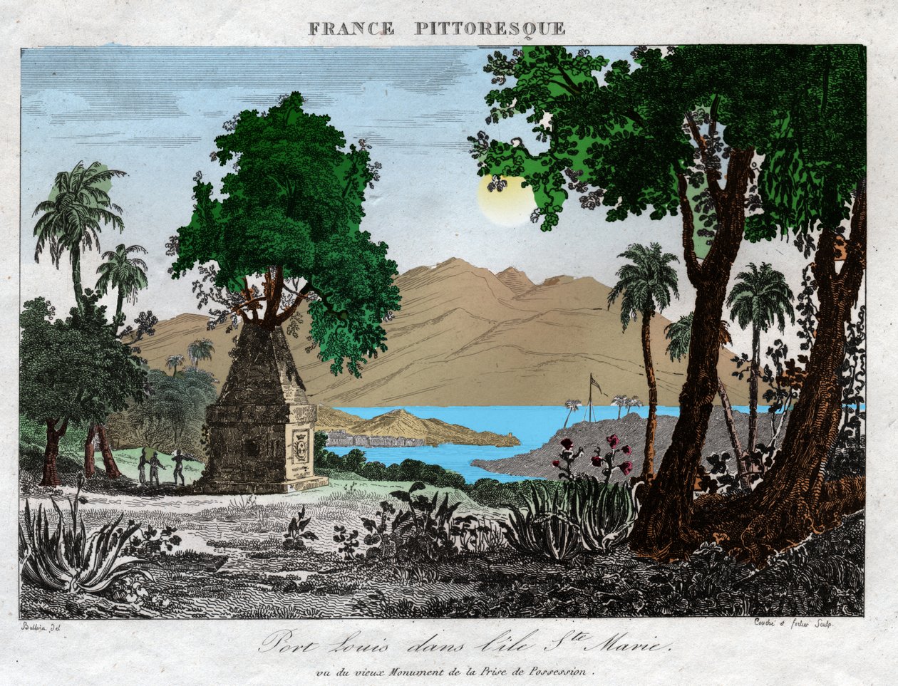 Port Louis na Madagaskaru. (rytina, cca 1850) od French School
