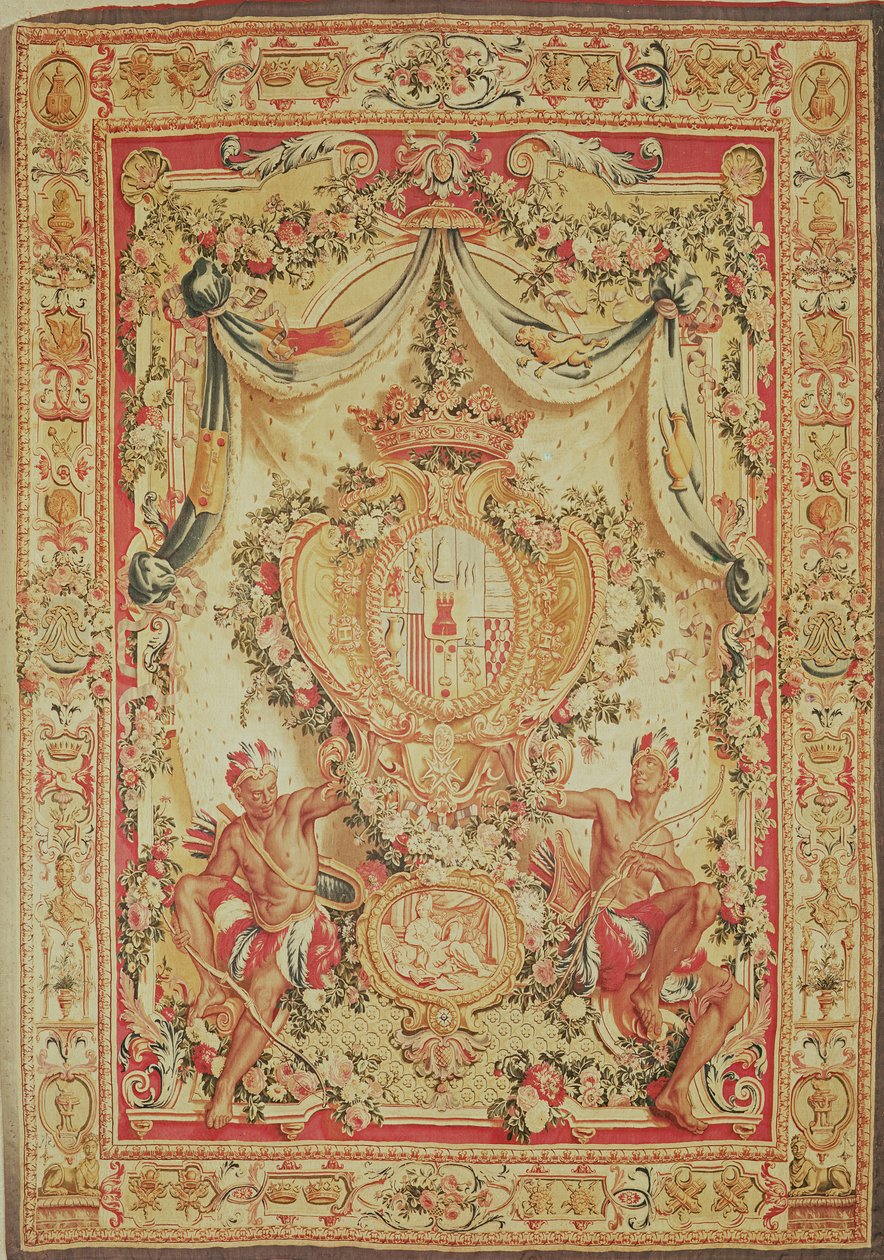 Portiere s erbem Louis-Antoine de Pardaillan de Gondrin, vévoda z Antinu, továrna na gobeliny, 1708-36 od French School