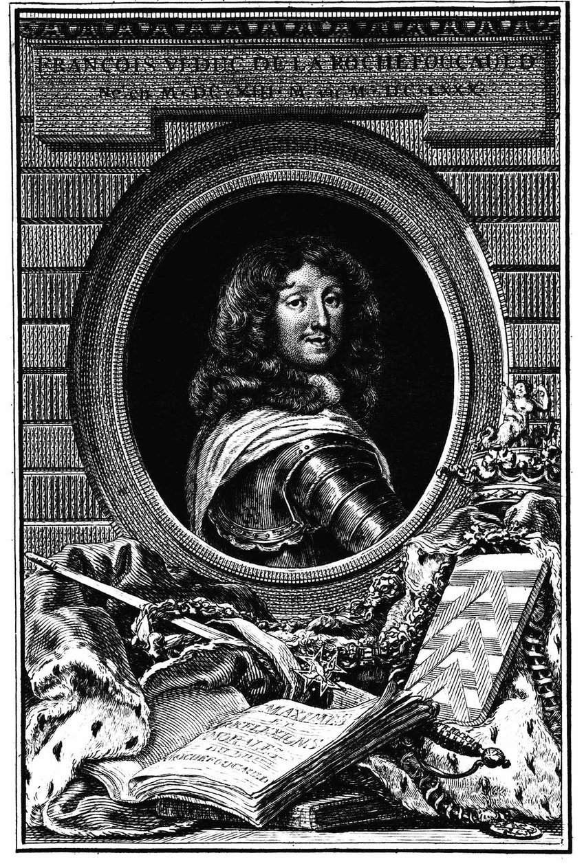 Portrét François 6, vévoda z Rochefoucauldu (1613-1680) - Rodinný archiv. od French School