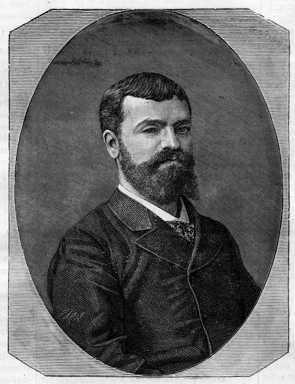 Portrét Henri-Paul (Henri Paul) Nenot (1853-1934), francouzský architekt, který navrhl Novou Sorbonnu v Paříži. Rytina v ""The Illustrious World"" od French School