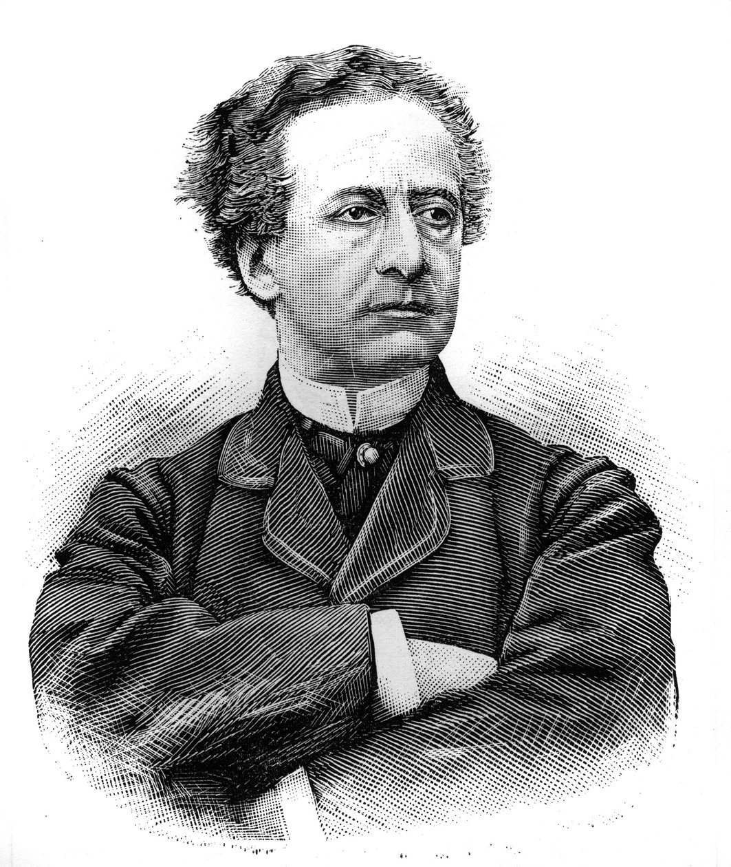 Portrét Jean Baptiste Prospere Bressant (1815-1886) (Jean-Baptiste-Prospere), francouzský komik z Comedie Francaise. Rytina v ""Le Monde Illustre", 30. ledna 1886. od French School