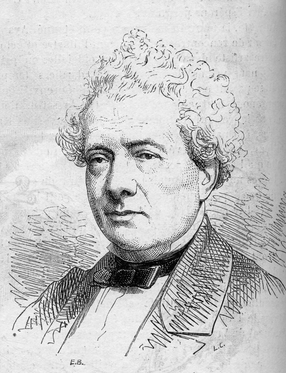 Portrét Josepha Samsona (1793-1871), francouzského komika, člena Comedie Francaise. Rytina v ""Le Monde Illustre"" č. 312 ze 4. dubna 1863. od French School