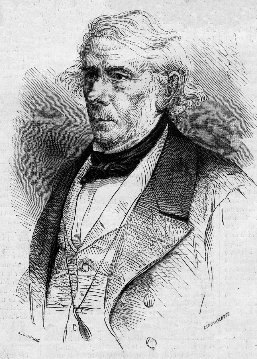 Portrét Victora Cousina (1792-1867), francouzského filozofa a politika, člena Academie Francaise. Rytina v ""Le Monde Illustre"" č. 511 z 26. ledna 1867. od French School