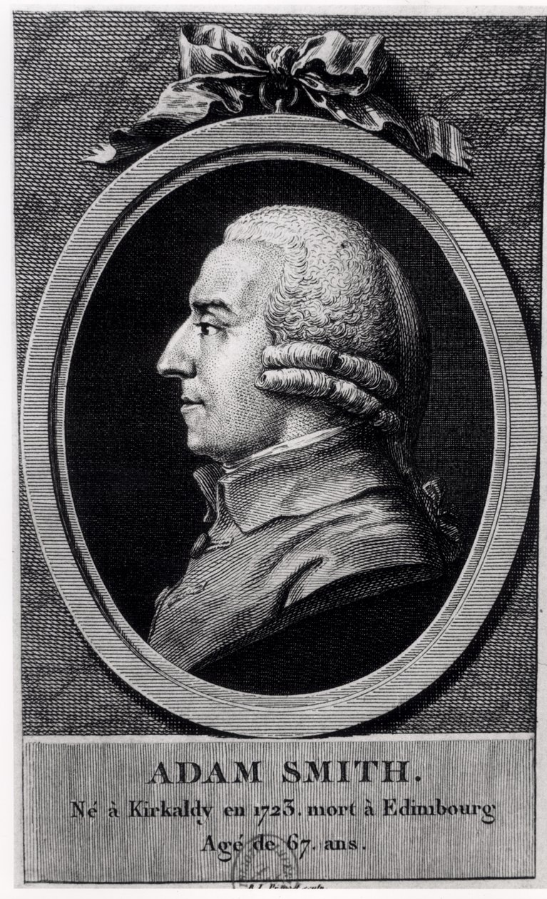 Portrétní medailon Adama Smithe (1723-90) od French School