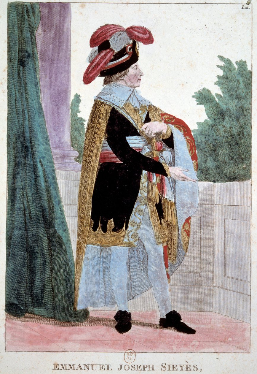 Portrét abbé Emmanuela Sieyese (1748 - 1836), člena výkonné rady. Rytina 19. století. Paříž, Musee Carnavalet. od French School