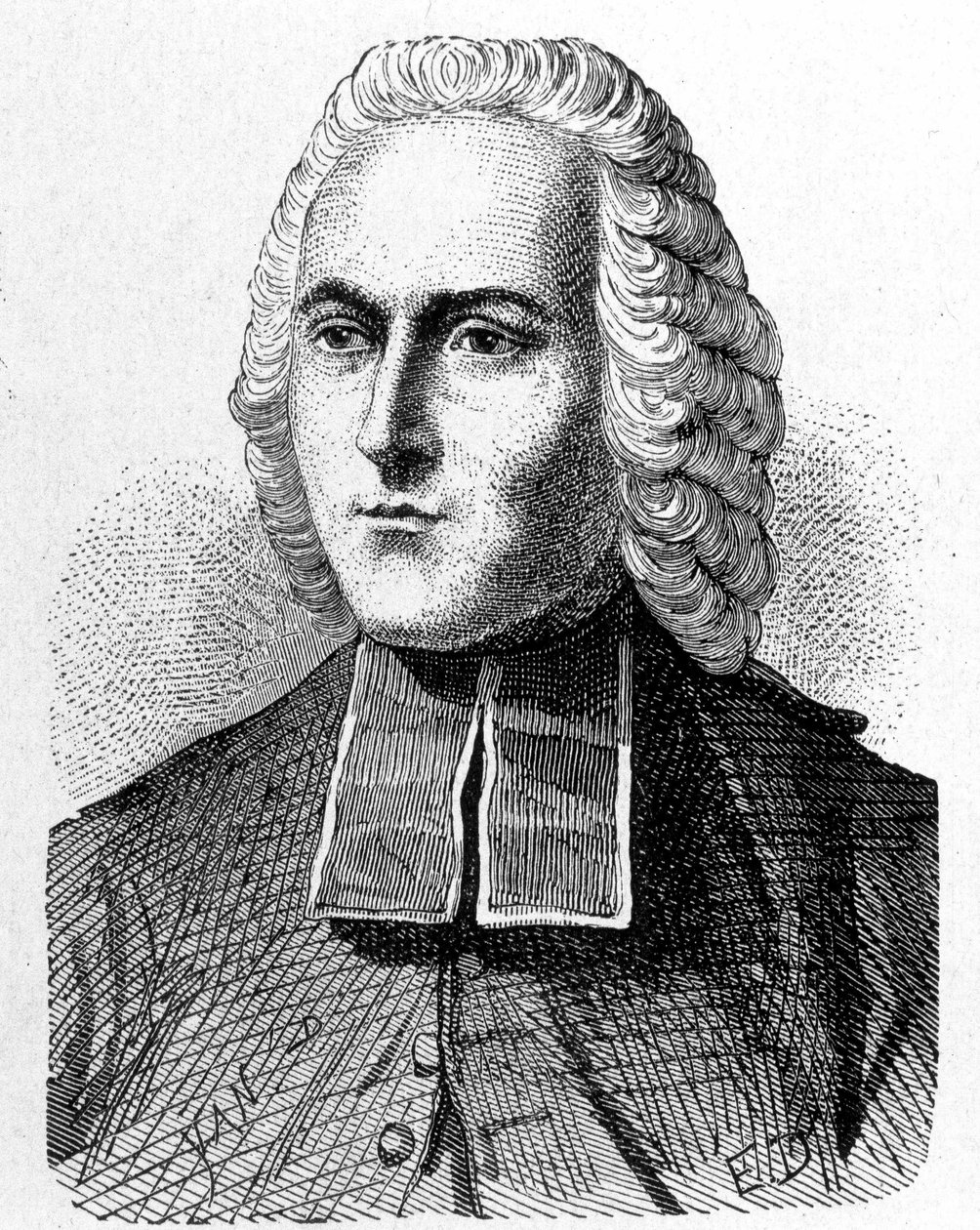 Portrét abbé Jean Antoine (Jean-Antoine) Nolleta (1700 - 1770), francouzského fyzika - v „Album de la Science; věhlasní vědci; Grandesovy objevy “”” 1896. od French School