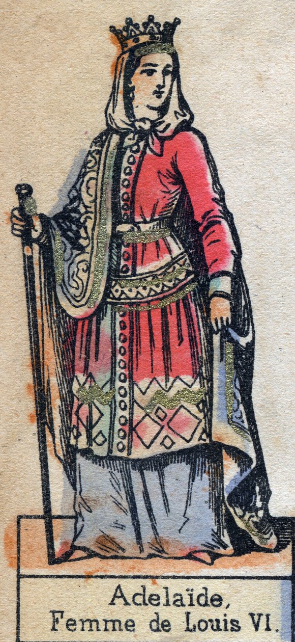 Portrét Adele de Savoie (Alix nebo Adelaide de Maurienne) (asi 1100-1154), manželky francouzského Ludvíka VI. (Kapetovská dynastie). Ilustrace z konce 19. století. od French School