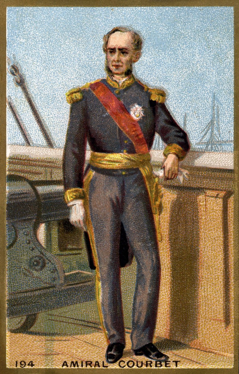 Portrét admirála Courbeta (1827-1885). Chromolitografie konce 19. století. od French School