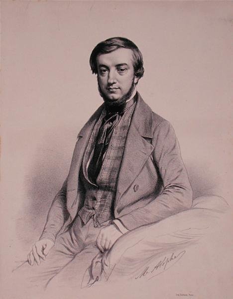 Portrét Adolphe-Clair Lecarpentier, vyrytý Marie Alexandre Alophe (1812-83) (litho) od French School