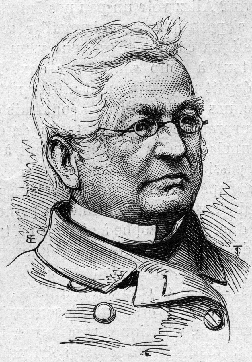 Portrét Adolphe Thiers (1797-1877), francouzský politik, historik a akademik. Rytina v „“ Le Monde Illustré““ č. 883 ze 14. března 1874. od French School
