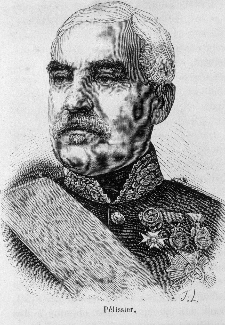 Portrét Aimable Jean Jacques Pelissier, vévoda z Malakoff (1794-1864), francouzský voják a maršál Francie - v „“L’Histoire de France““ od Henriho Martina od French School