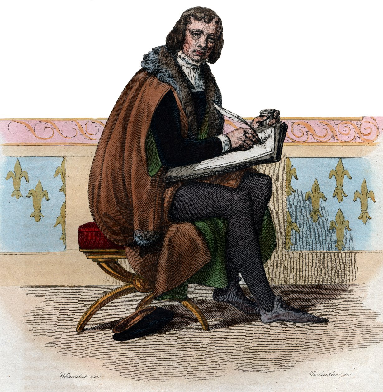 Portrét Alaina Chartiera (1385-1430), francouzského básníka a politického spisovatele. od French School