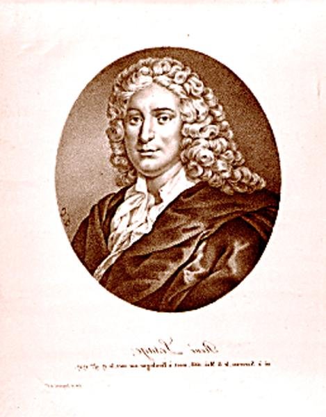 Portrét Alaina Reneho Lesageho (1668-1747) (litho) (černobílá fotografie) od French School
