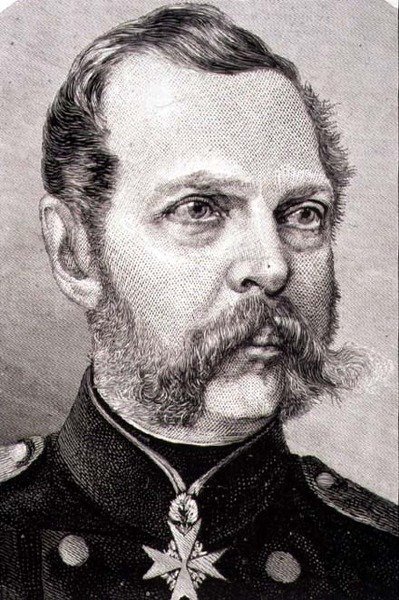 Portrét Alexandra II. (1818-81) ruského císaře z roku 1855 (rytina) od French School