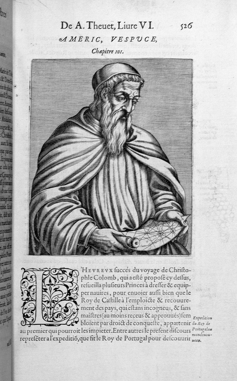 Portrét Ameriga Vespucciho (1454-1512) od French School