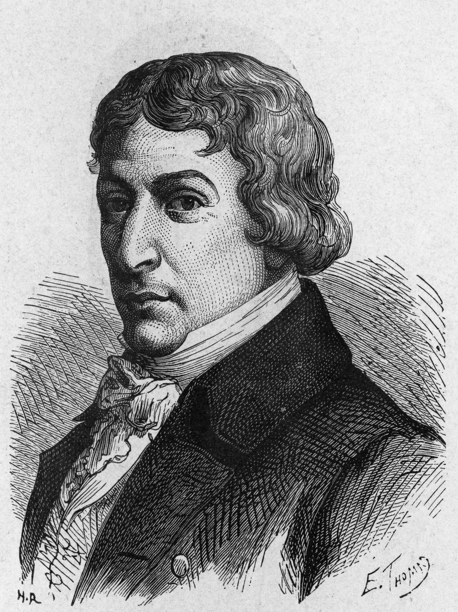 Portrét Ami (Aime) Argand (1755-1803), švýcarský fyzik. - v „“ Album de la Science; věhlasní vědci; Grandesovy objevy “”” 1896. od French School