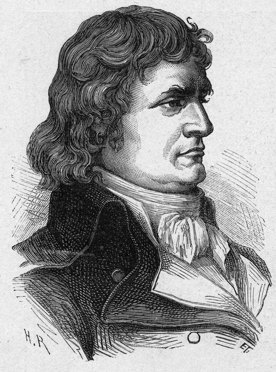 Portrét Andre Jeanbon, známý jako Jean Bon Saint-Andre nebo Jeanbon Saint Andre (1749-1813), francouzský revolucionář a politik. Rytina z roku 1889. Soukromá sbírka. od French School