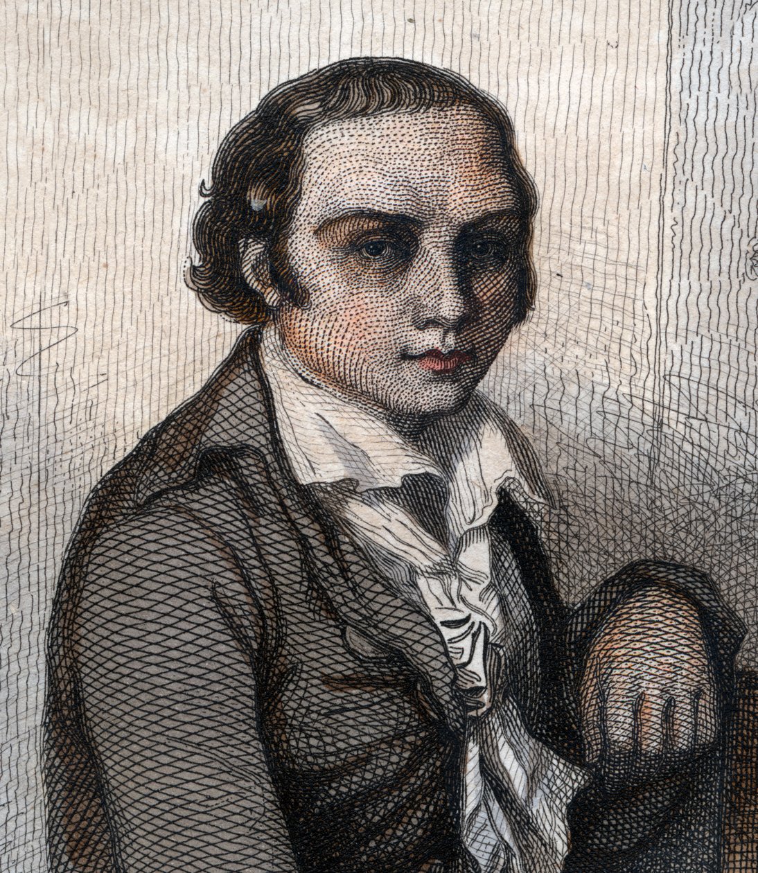 Portrét Andre Marie Cheniera (1762-1794), francouzského básníka. od French School