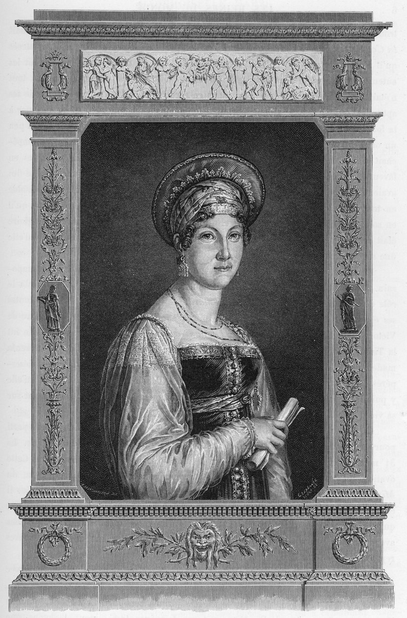 Portrét Anne Francoise Boutetové zvané Mademoiselle Mars (1779-1847) Francouzská herečka – rytina z roku 1862 v „“The Queens of the World”” od našich prvních spisovatelů. Kniha vydaná pod vedením J. G. D. ARMENGAUDA. od French School