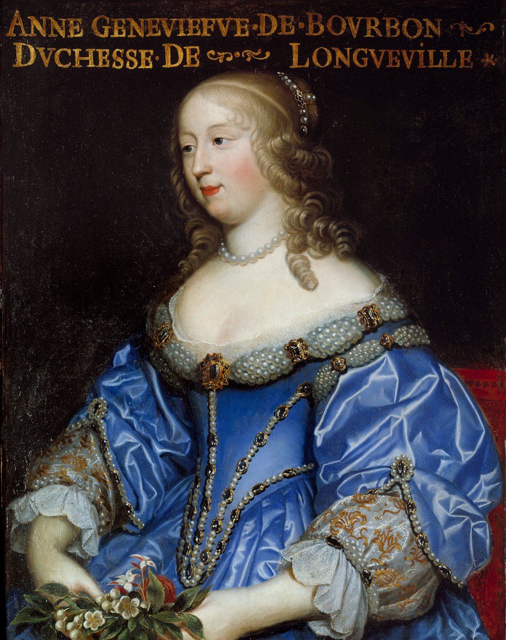 Portrét Anny Genevieve de Bourbon Conde (Anne-Genevieve de Bourbon-Conde), vévodkyně z Longueville (1619-1679) Obraz francouzské školy od French School