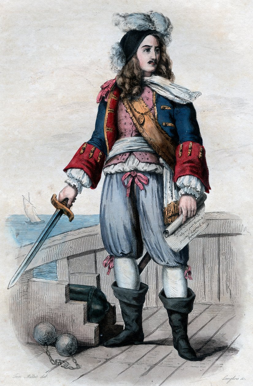 Portrét Anny Hilarion de Costentin (Cotentin), hraběte de Tourville (1642-1701), francouzské námořní velitelky. od French School