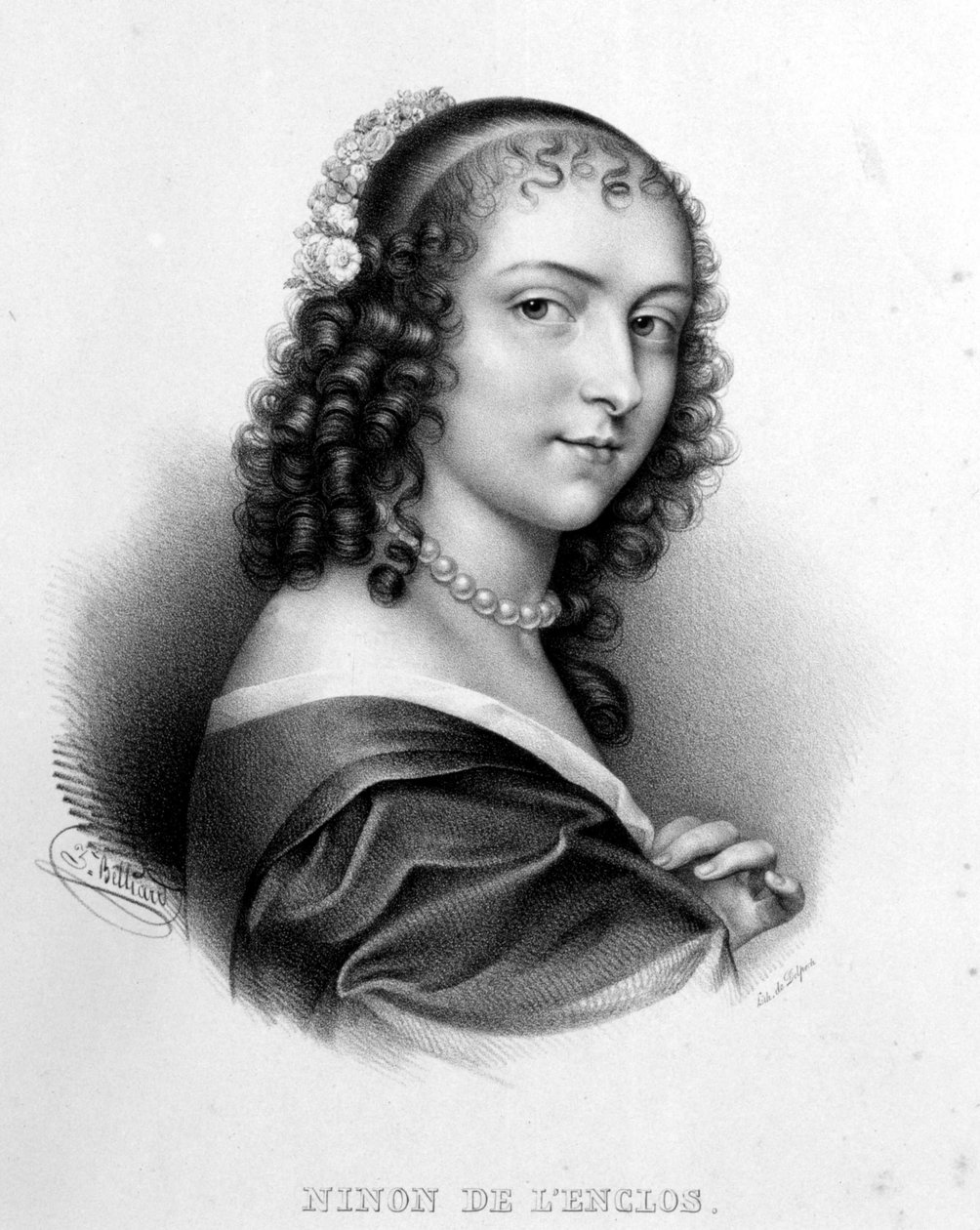 Portrét Anny "" Ninon "" z Enclos (nebo Ninon de Lenclos nebo Ninon de Lanclos od French School