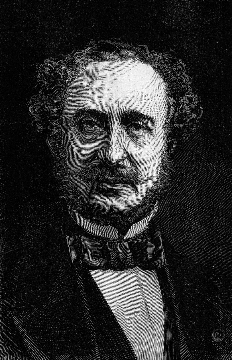 Portrét Antoina Agenora, vévody z Gramontu (1819-1880), francouzského diplomata a politika. Rytina v „“ Le Monde Illustré““ č. 1191 ze dne 24. ledna 1880. od French School