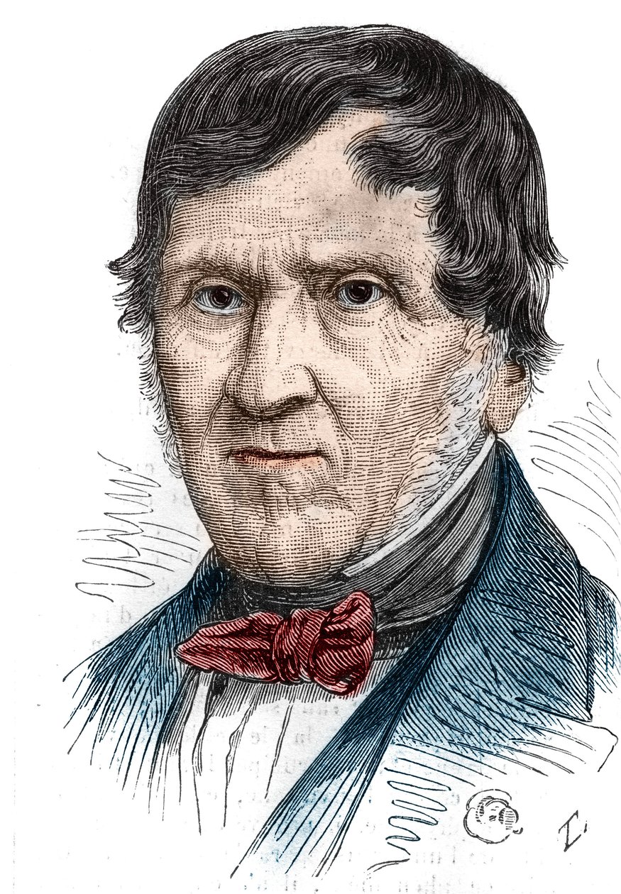 Portrét Antoine Becquerel (1888-1878), francouzský fyzik. Rytina v „“ Le Monde Illustré““ č. 1086 z 2. února od French School