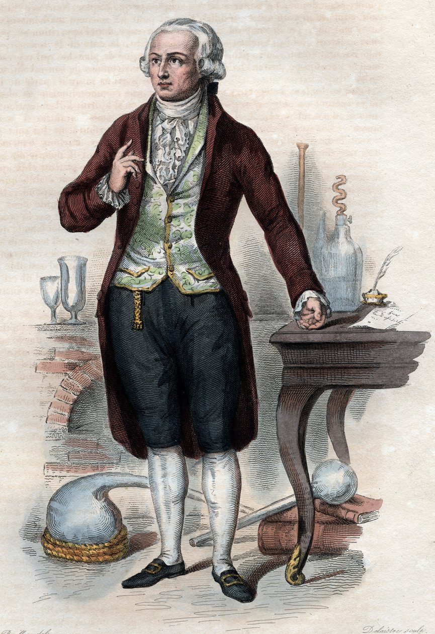 Portrét Antoine Laurent de Lavoisier (1743-1794), francouzský chemik. od French School