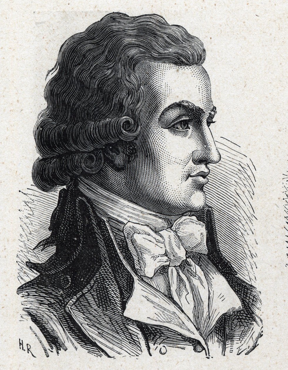 Portrét Antoine Pierre Joseph Marie Barnave (1761-1793) francouzský politik. Rytina z roku 1889. Soukromá sbírka. od French School