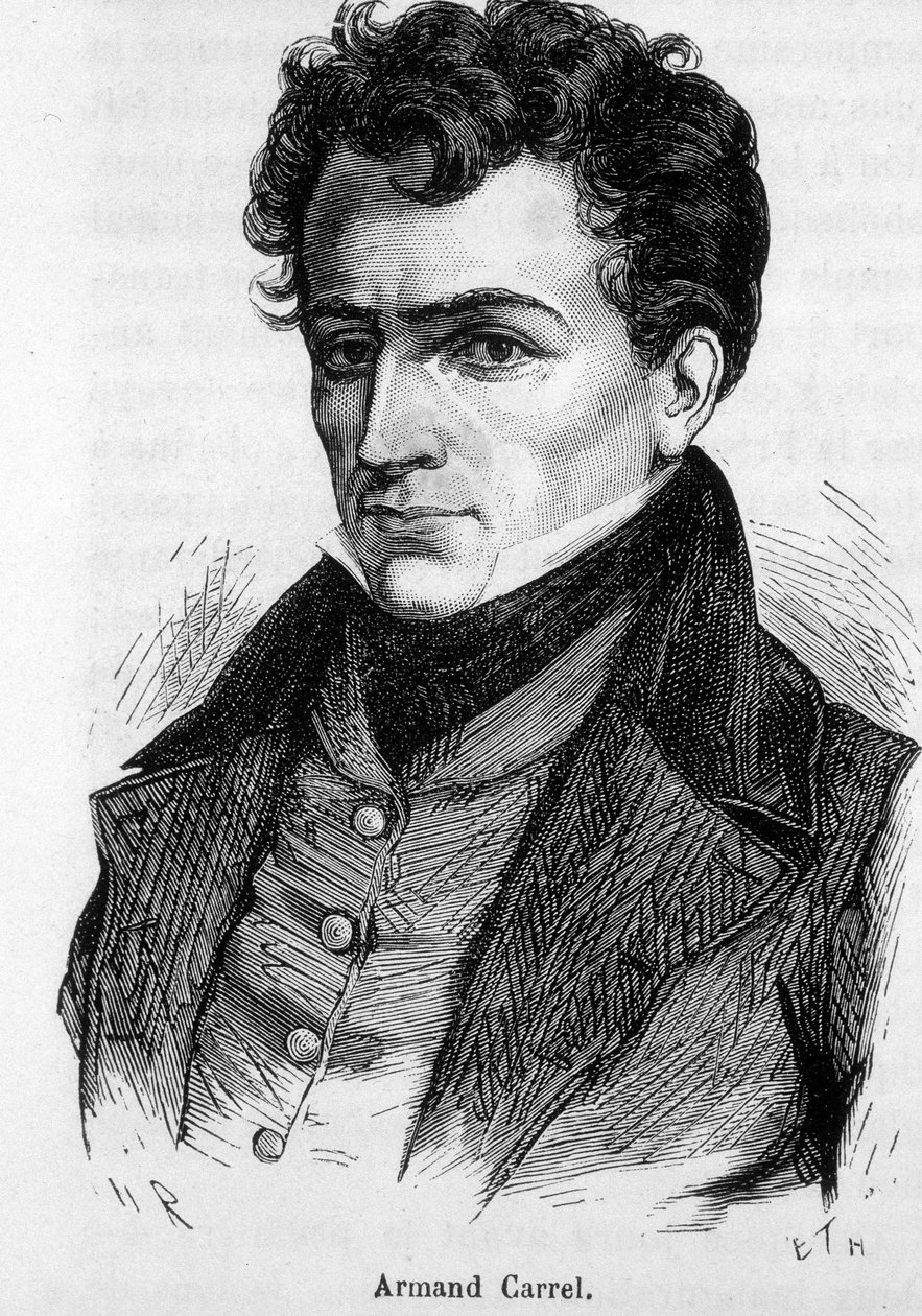 Portrét Armanda Carrela, francouzského novináře a politického spisovatele (1800-1836). od French School