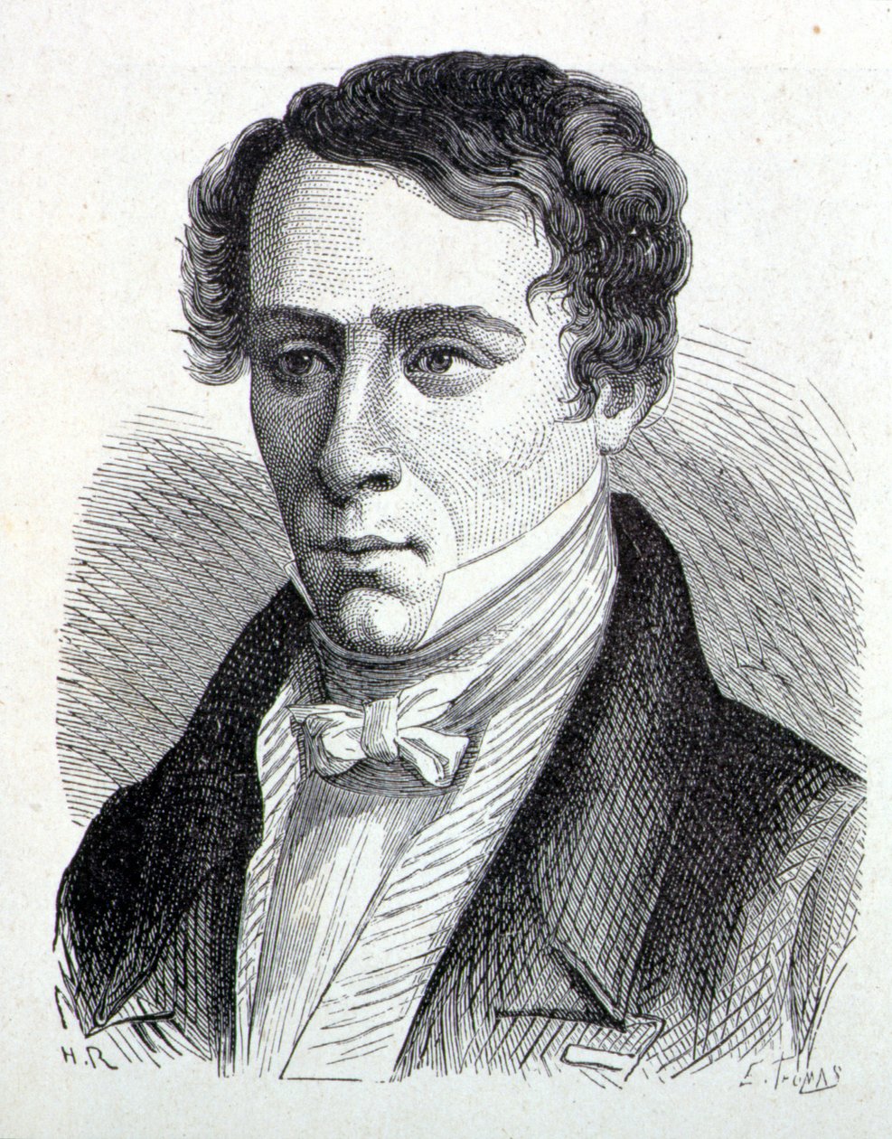 Portrét Augustina Fresnela (1788- 1827), francouzského fyzika - v „“ Album of Science; věhlasní vědci; Velké objevy “”” 1896. od French School