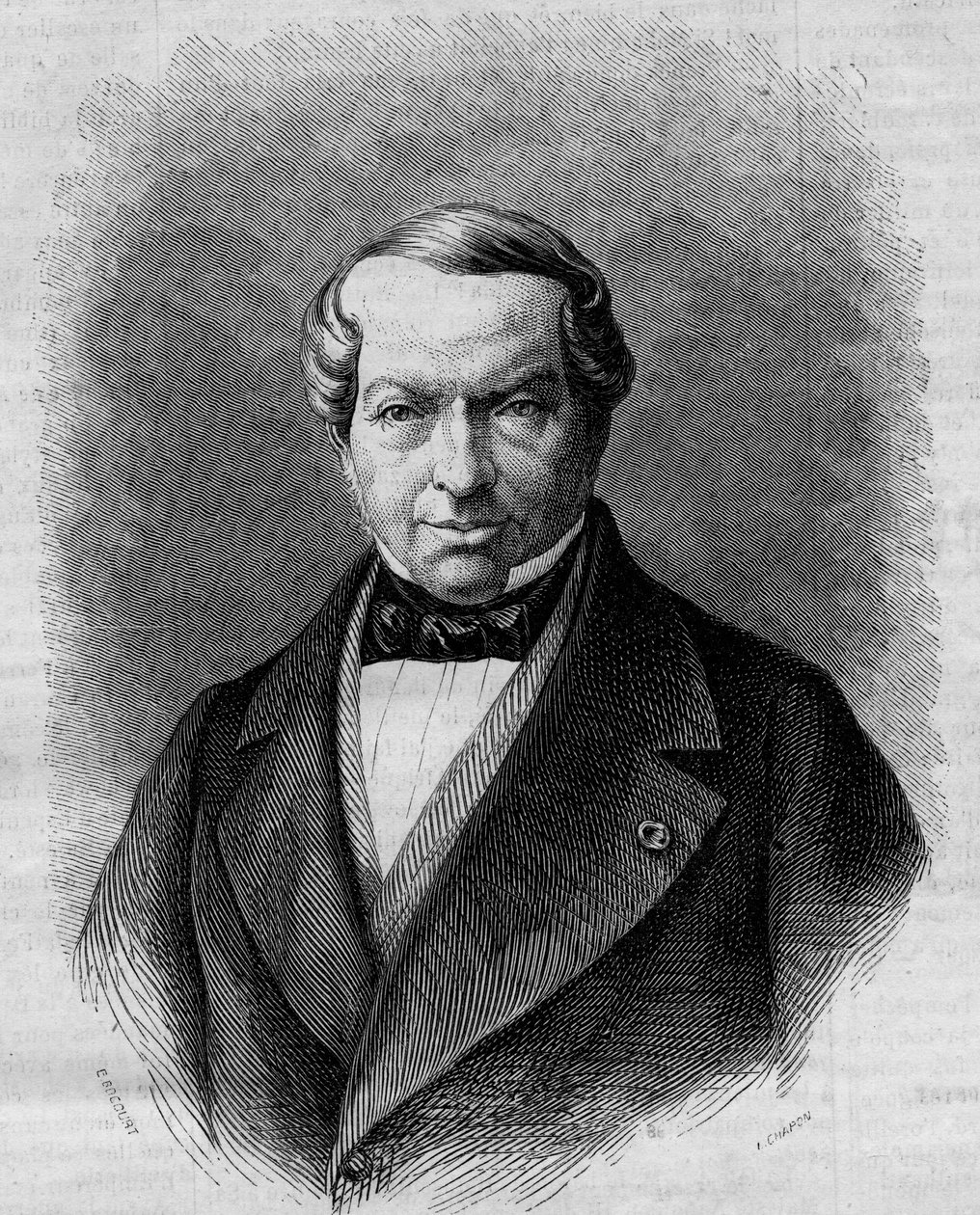 Portrét barona Jamese de Rothschilda (1792-1868), německého bankéře. Rytina v „“ Le Monde Illustré““ č. 298 z 27. prosince 1862. od French School