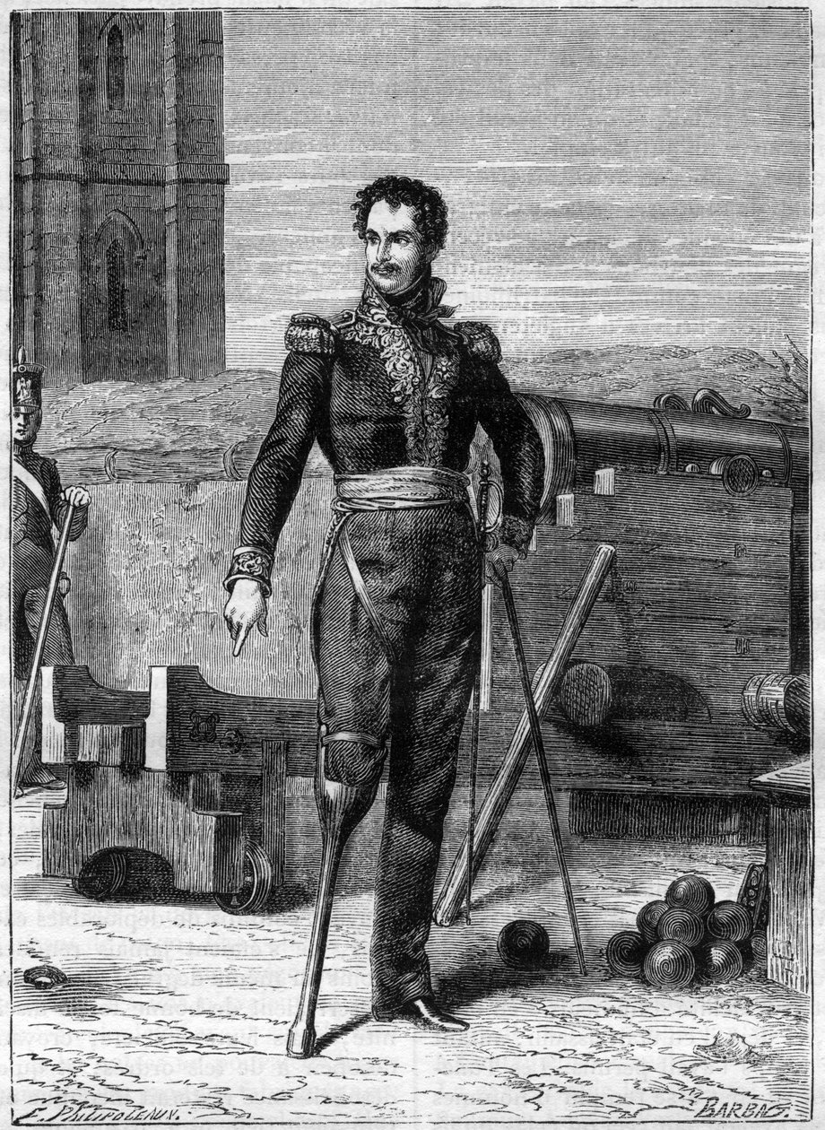 Portrét barona Pierre Yriex Daumesnil (1776-1832) - Portrét Pierre Yriex (Pierre-Yrieix) Daumesnil (1776-1832), francouzský generál - v „Histoire de l’empire en suite à l’histoire du consulate“ od Adolphe Thierse - 1879 - soukromá sbírka od French School