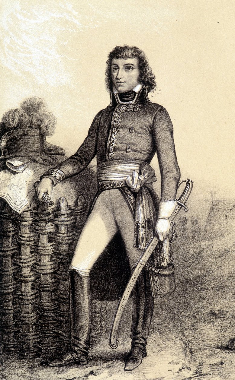 Portrét Barthélemy Catherine Joubert, generál Boer z Jižní Afriky (1769-1799). V "" Galerii historique de la revolution francaise "" od Alberta Morina od French School