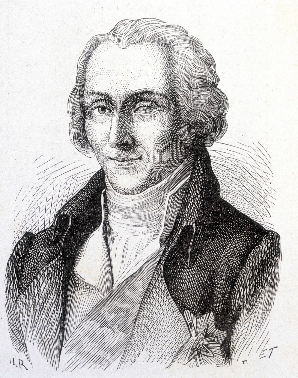 Portrét Benjamina de Rumforda, amerického fyzika (1753 - 1814) - v „“ Album of Science; věhlasní vědci; Velké objevy “”” 1896. od French School