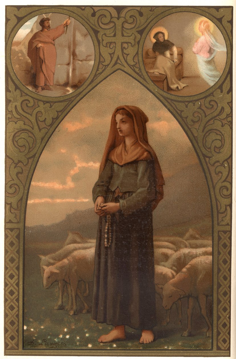 Portrét Bernadette Soubirous (1844-1879), pastýřky v Lourdes, Hautes Pyrenees (65) od French School