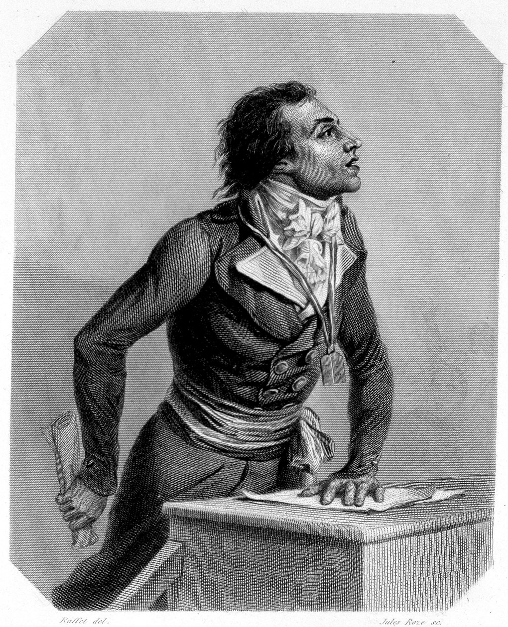 Portrét Bertranda Barère de Vieuzac (1755-1841), francouzského politika. V „Historie Girondinů““ od Lamartina od French School