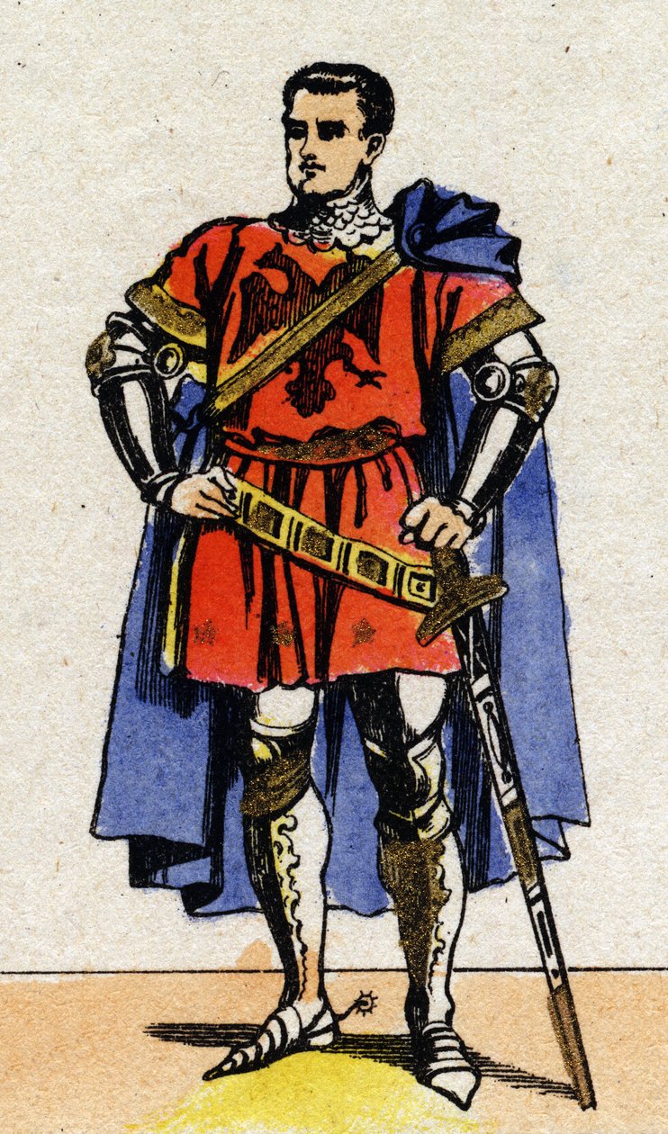 Portrét Bertranda du Guesclin (Duguesclin) (v. 1320-1380) připojitelný z Francie. od French School