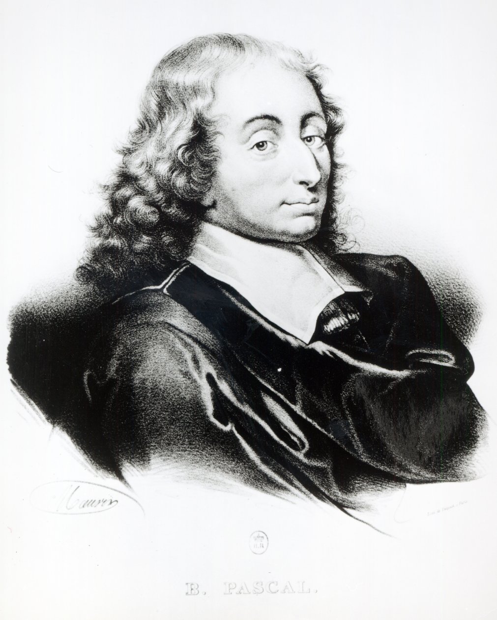 Portrét Blaise Pascala (1623-62) vyrytý Francoisem Seraphinem Delpechem (1778-1825) od French School