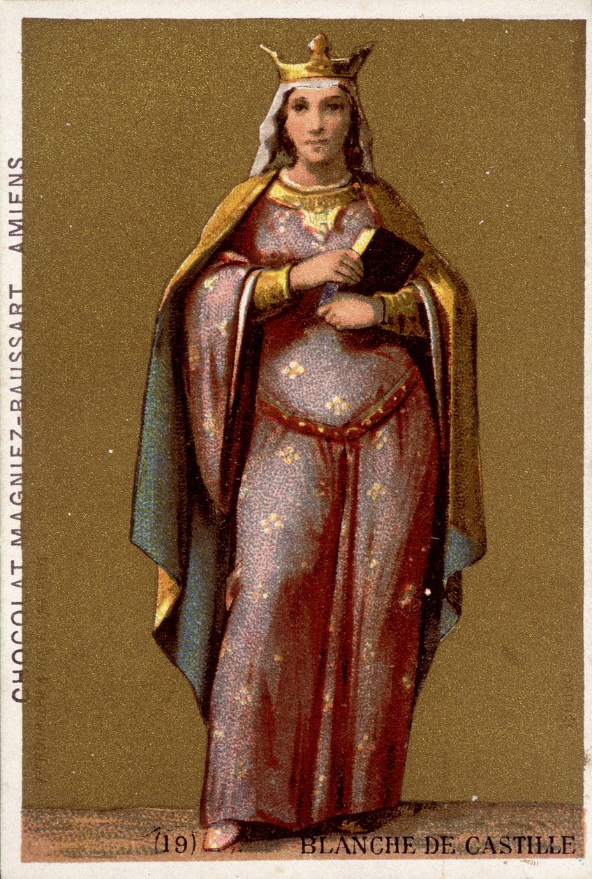 Portrét francouzské královny Blanche de Castille (1188-1252). od French School