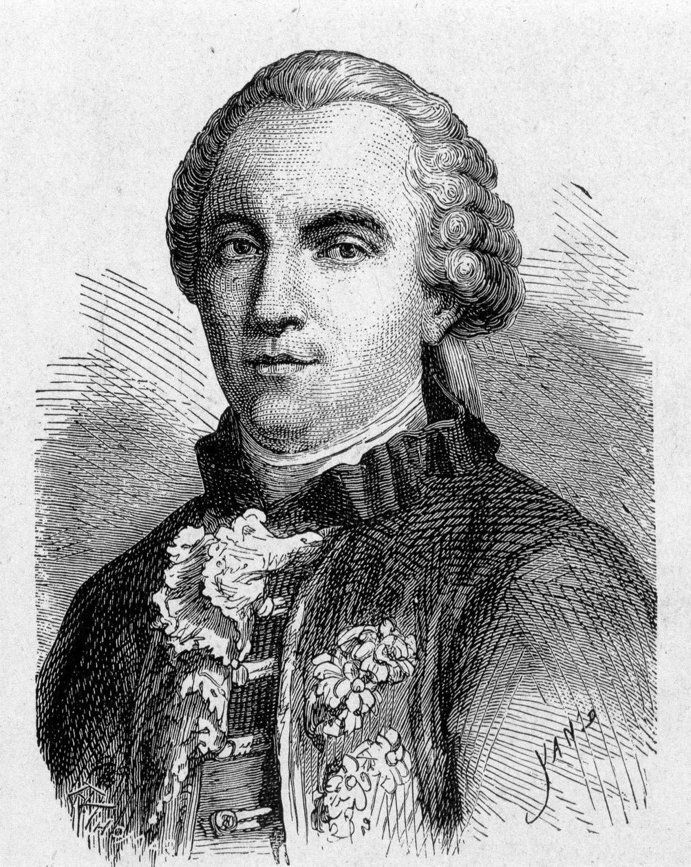Portrét Buffona (1707 - 1788) - v „“ Album of Science; proslulí učenci; Velké objevy “”” 1896. od French School