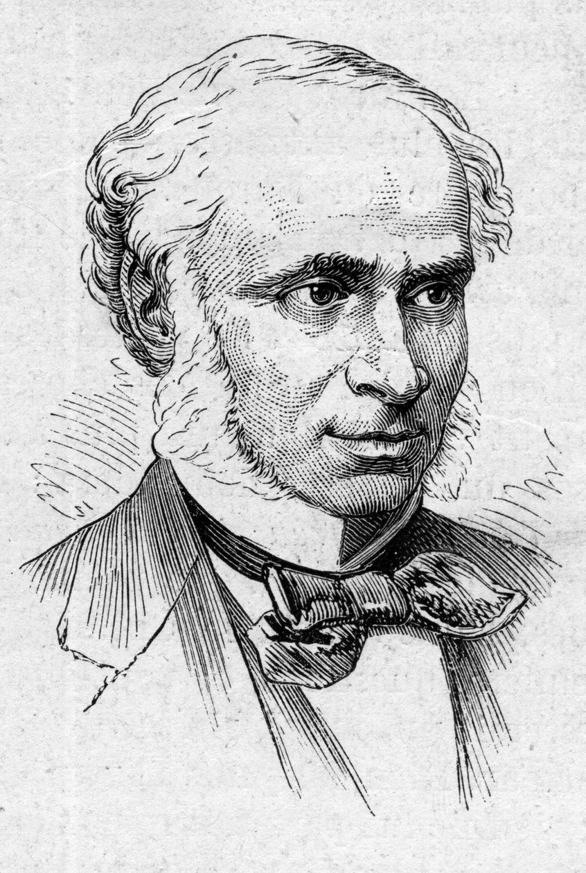 Portrét Camille Doucet (1812-1895), francouzského básníka, dramatika a akademika. Rytina v „“ Le Monde Illustré““ č. 883 ze 14. března 1874. od French School