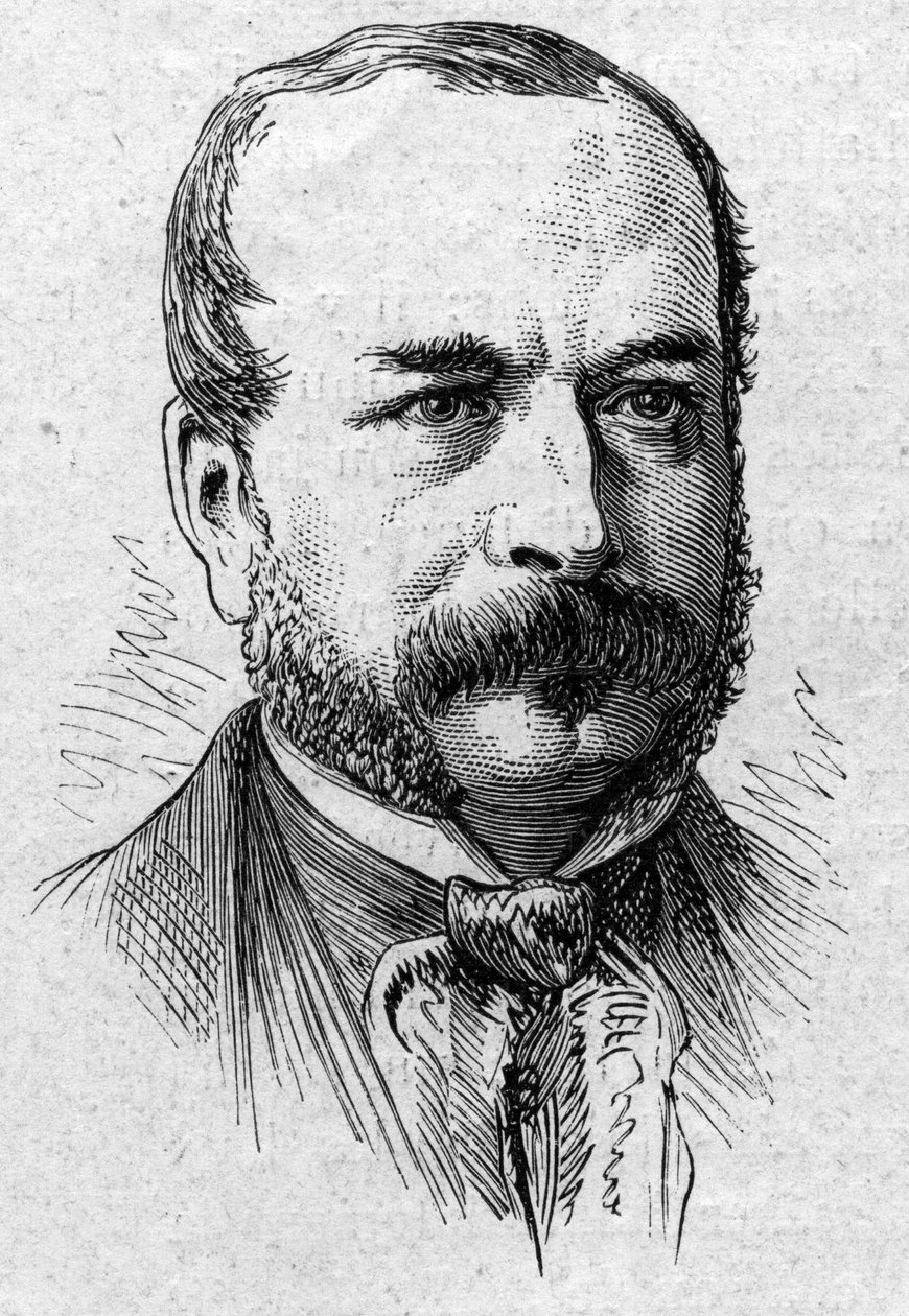 Portrét Camille Rousset (1821-1892), francouzského historika a akademika. Rytina v „“ Le Monde Illustré““ č. 883 ze 14. března 1874. od French School