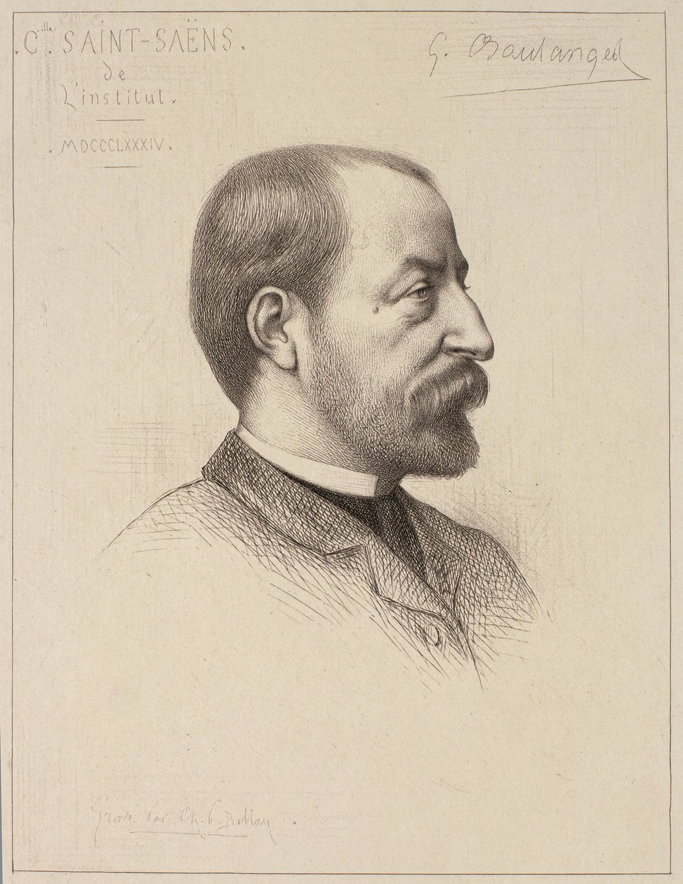 Portrét Camille Saint-Saens (1835-1921) od French School