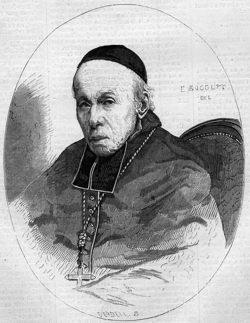 Portrét kardinála Alexise Billieta (1783-1873), arcibiskupa z Chambery, Savojsko (73). Rytina do „“ The Illustrated World““ č. 239 z 9. listopadu od French School