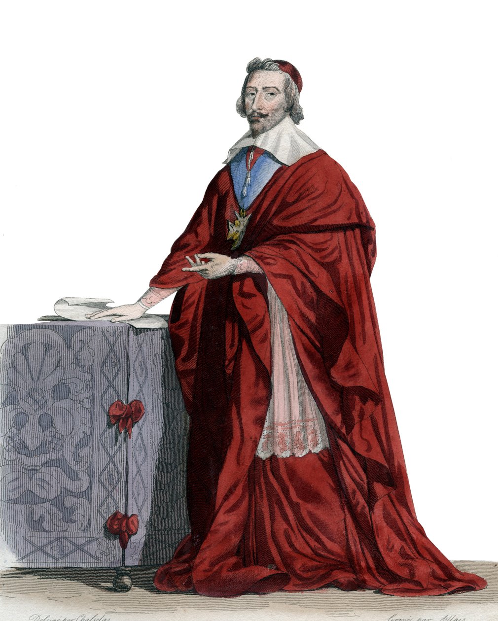 Portrét kardinála Richelieu (Armand Jean du Plessis) (1585-1642), francouzského duchovního, šlechtice a státníka. od French School