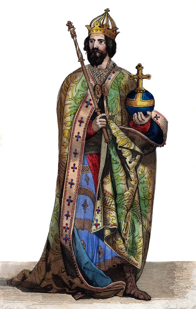 Portrét Karla Velikého (742-814), krále Franků. od French School