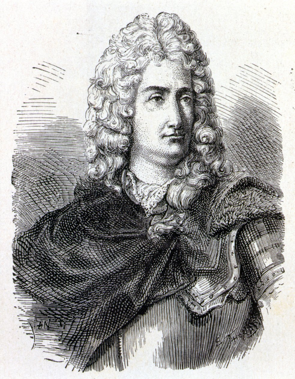 Portrét Charlese Françoise Du Fay (Dufay?) (1698 - 1739), francouzského chemika a fyzika - v „“ Album de la Science; věhlasní vědci; Velké objevy “”” 1896. od French School