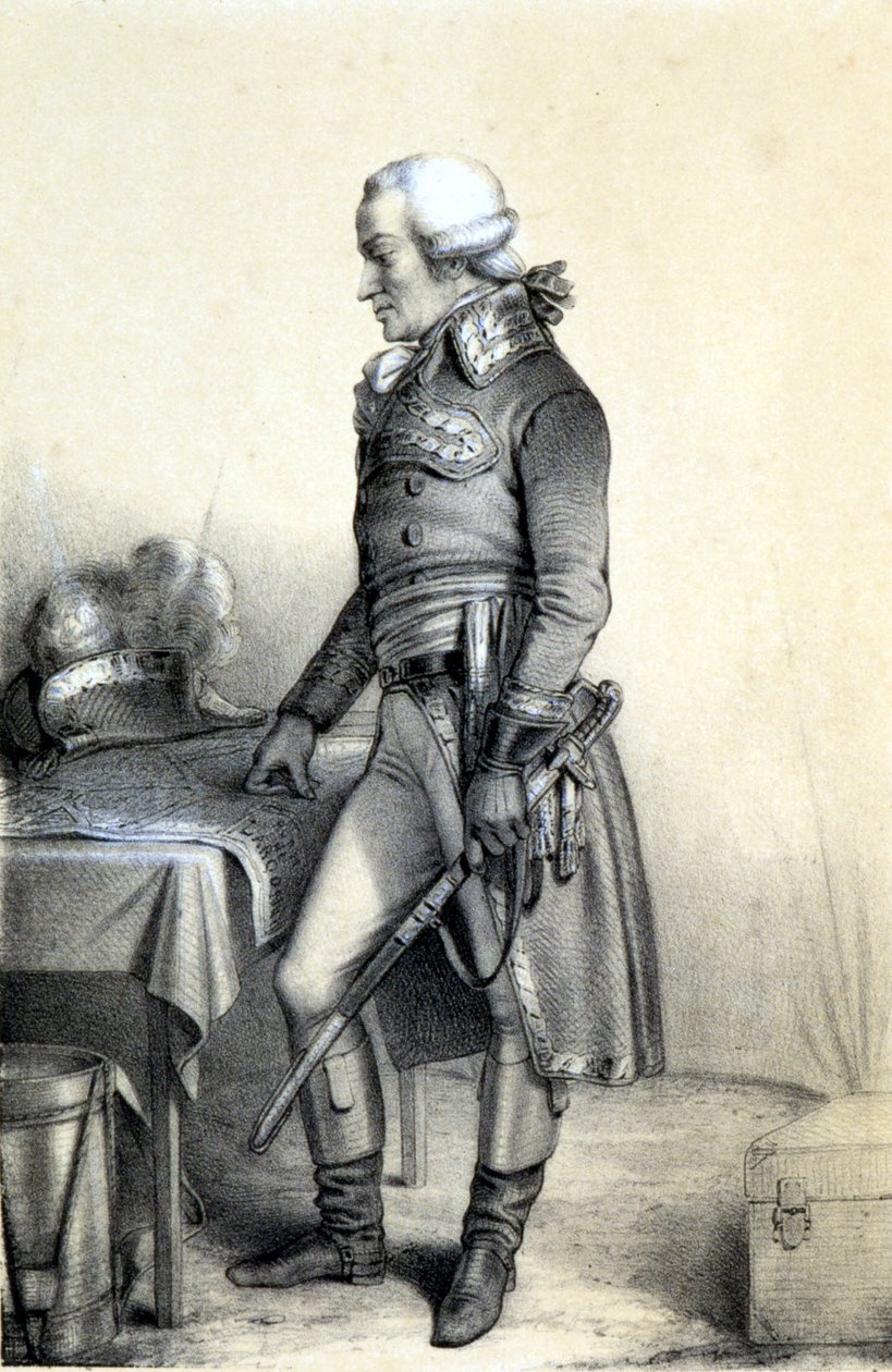 Portrét Charlese Françoise du Périer dit Dumouriez (1739-1823), francouzského generála. - v „Historické galerii francouzské revoluce““ od Alberta Maurina, ed. Paříž 1843 od French School